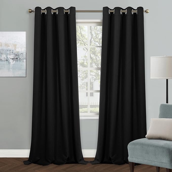 MYSKY HOME Black Curtains Blackout Curtains by MYSKYHOME