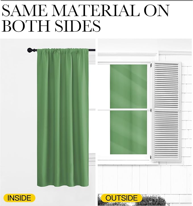 NICETOWN Blackout Curtains Window Draperies, Froest Green, 70 by 95 inches Long - Image 5