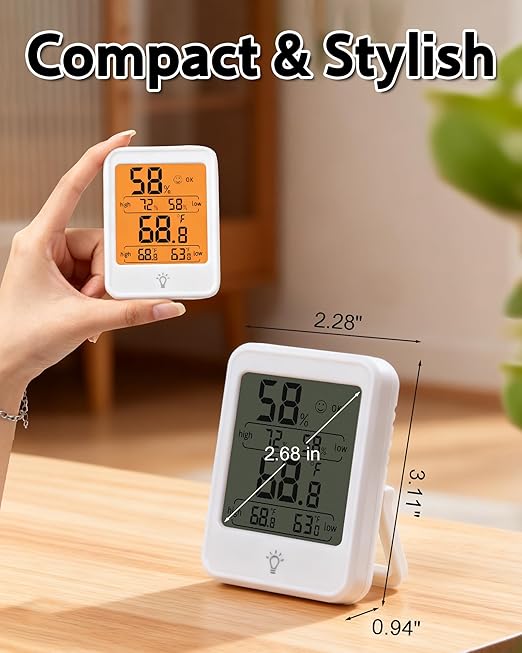 Digital Indoor Hygrometer Thermometer, 2.68-Inch Temperature/Humidity Monitor - Image 4