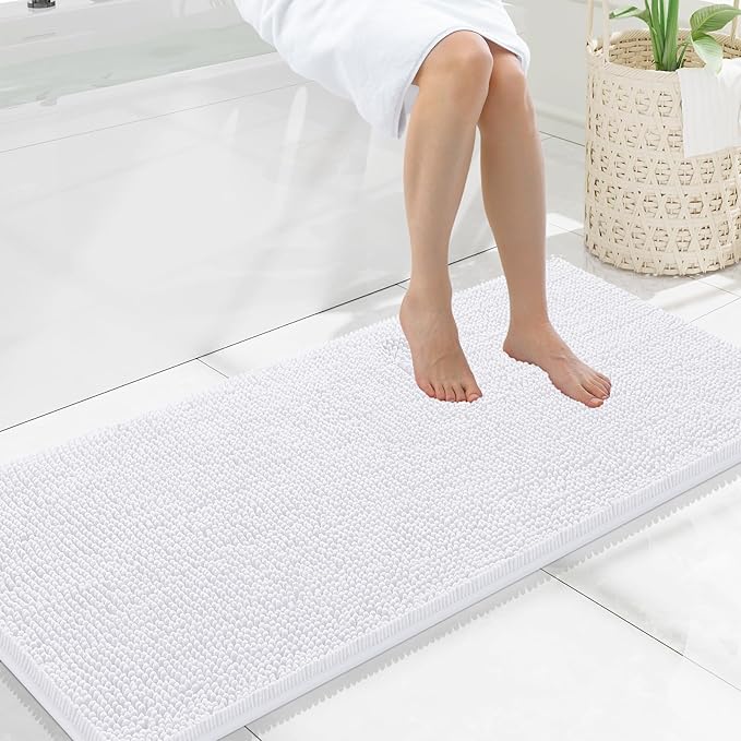 Smiry Luxury Chenille Bathroom Rugs 47x20, Extra Soft and Absorbent Shaggy Bath by Smiry