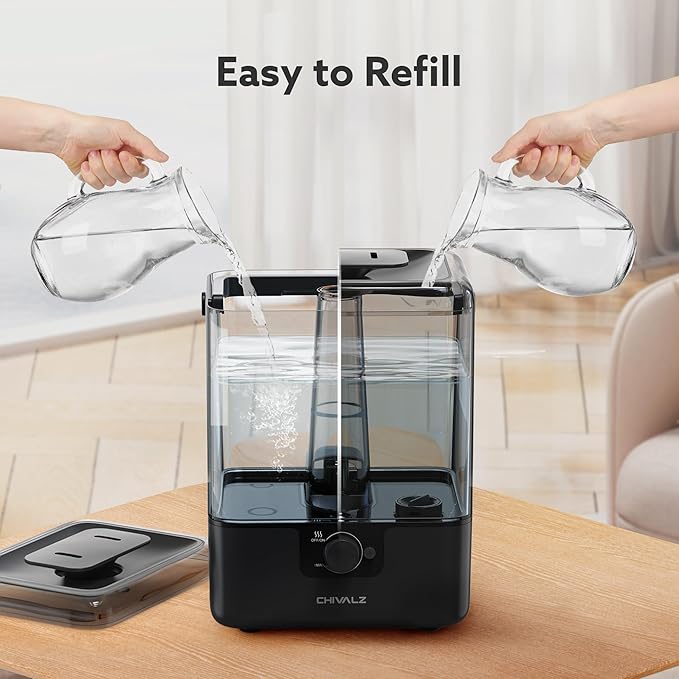 CHIVALZ Humidifiers for Bedroom Large Room Home, 6L Cool Mist Humidifier for - Image 5