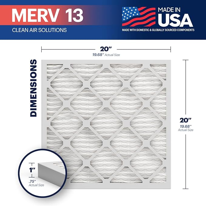 BNX 20x20x1 Air Filter MERV 13 HVAC AC Furnace Dust Pet Allergen 6-Pack | - Image 2