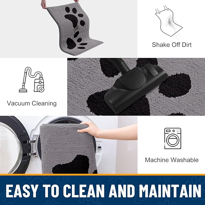 Smiry Dog Door Mat for Muddy Paws, Absorbs Moisture and Dirt, Low-Profile - Image 8