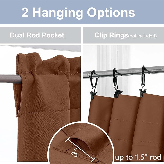Chyhomenyc Sun Baked Short Blackout Curtains 24 Inch Length, Small Kitchen - Image 5