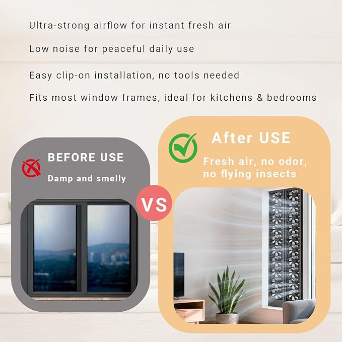 Vertical Window Exhaust Fan, Adjustable Speed - Image 6