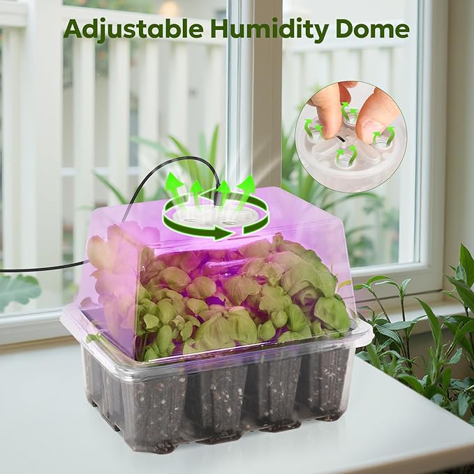 MIXC Seed Starter Kit with Grow Light, Elevated Seedling Tray Kit with - Image 4
