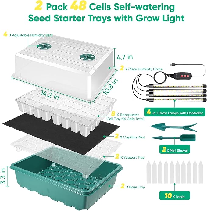 96 Cells Self-Watering Seed Starter Tray - Image 4
