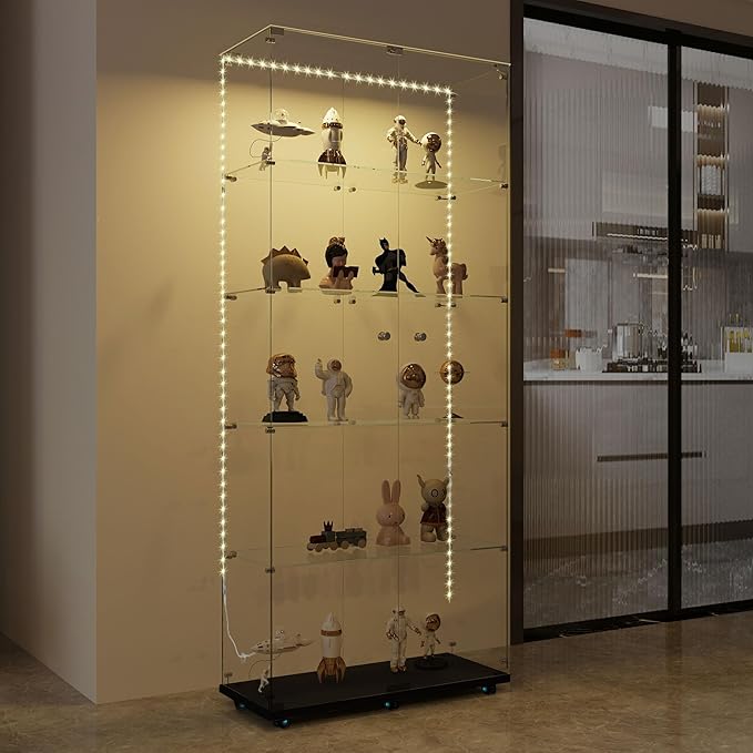 Yoluckea 5 Tiers Glass Display Cabinet - Image 5