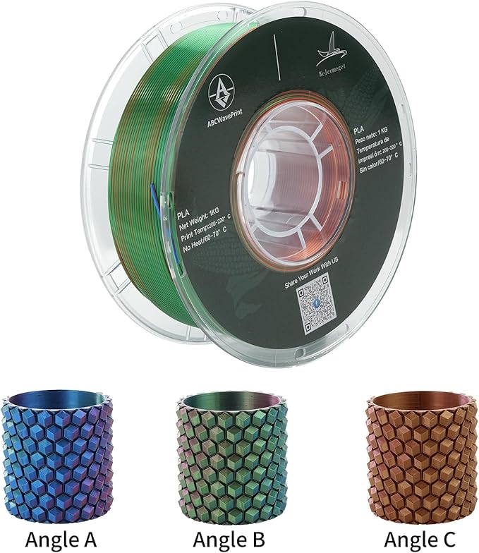 PLA 3D Printer Filament, Triple Color Silk PLA Filament, Dimensional Accuracy - Image 2