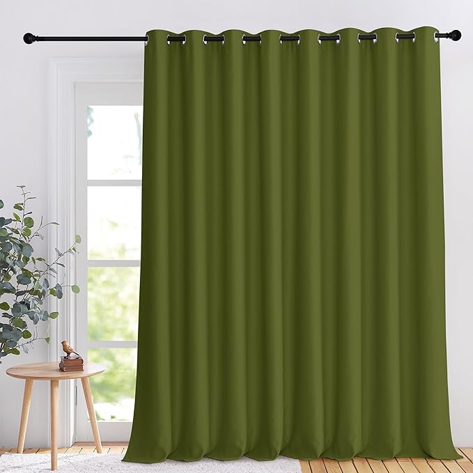NICETOWN Black Out Sliding Door Curtain 108 inches Long, Grommet Patio Door by NICETOWN