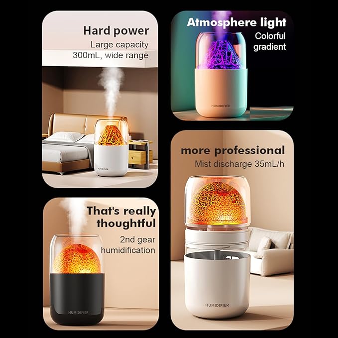 Portable Mini Humidifier, 300ml Small Cool Mist Humidifier, USB Personal - Image 3