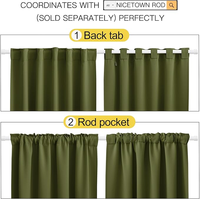 NICETOWN Living Room Blackout Draperies Curtains - Image 3