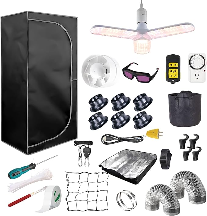 Complete Mylar Growing Tent, 4x4 Grow Tent Kit 48"x48"x80" Indoor Plant Growing by iMeshbean