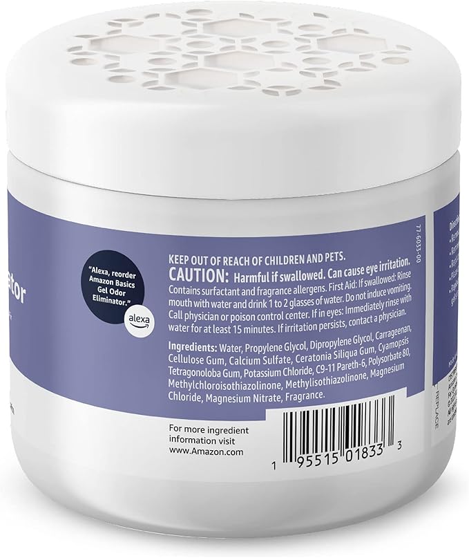 Amazon Basics Gel Odor Eliminator, Activated Charcoal, Lavender Scent, 17 Oz - Image 3