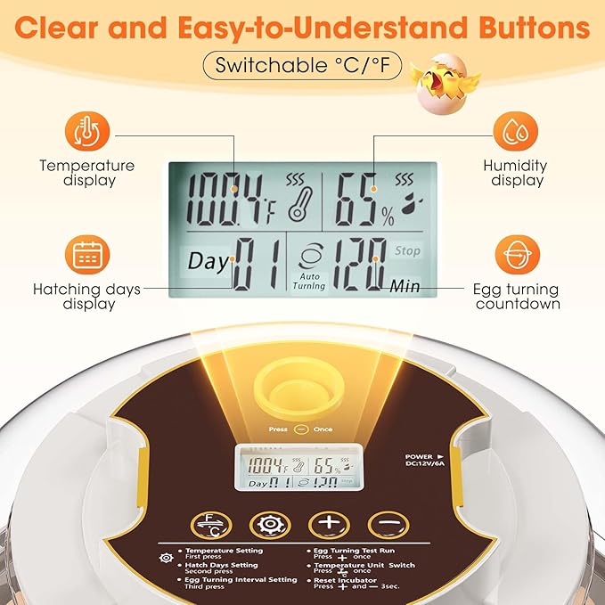 18 Egg Incubator with Automatic Egg Turning & Humidity Control, Built-in Egg - Image 2