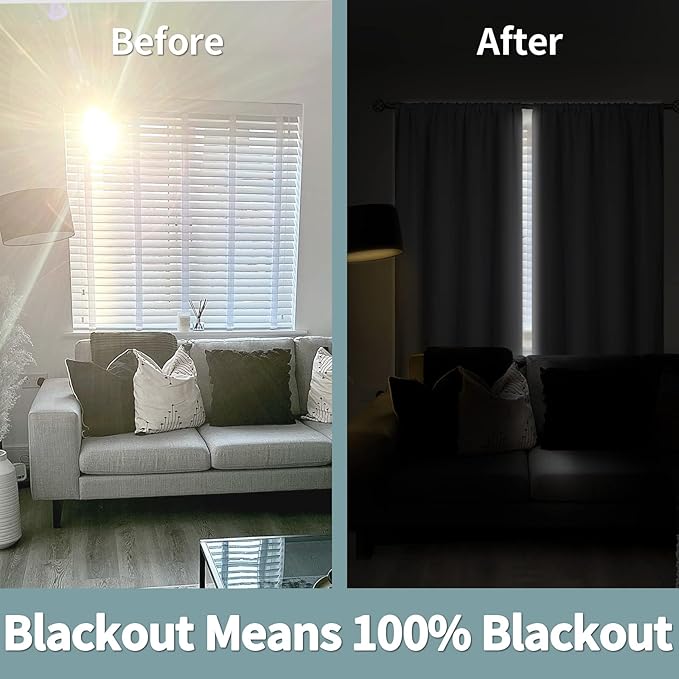 BGment Full Blackout Living Room Curtains, Extra Long Thermal Insulated 100% - Image 3