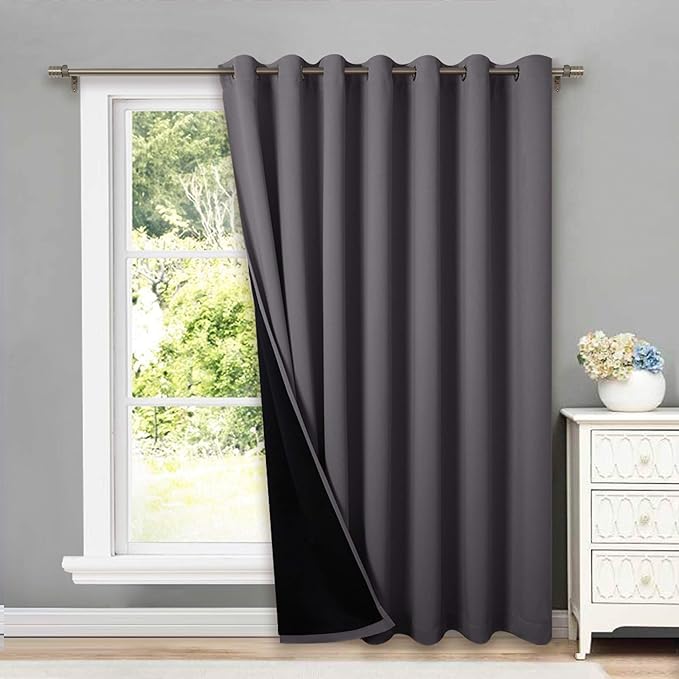 NICETOWN Total Shade Patio Door Curtain, Heavy-Duty Full Light Shading Sliding by NICETOWN