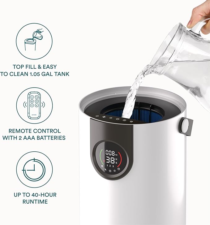 Homedics 2-in-1 Cool Mist Humidifier & Air Purifier – Humidifies & Purifies Air - Image 6