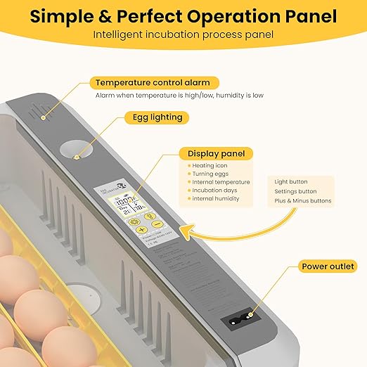 36-60 Egg Incubator with Automatic Egg Turning and Humidity Control, Adjustable - Image 2