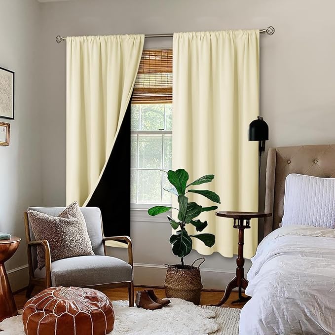 BGment 100% Blackout Curtains for Bedroom 63 Inch Length, Full Room Darkening - Image 2