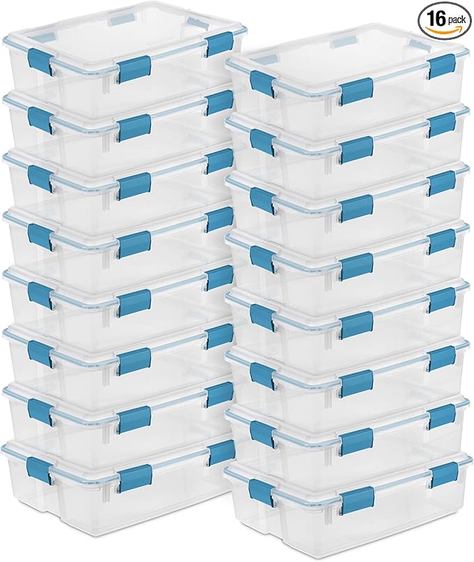 Sterilite 16-Pack Gasket Box, Weather-Resistant Storage Bins by Sterilite