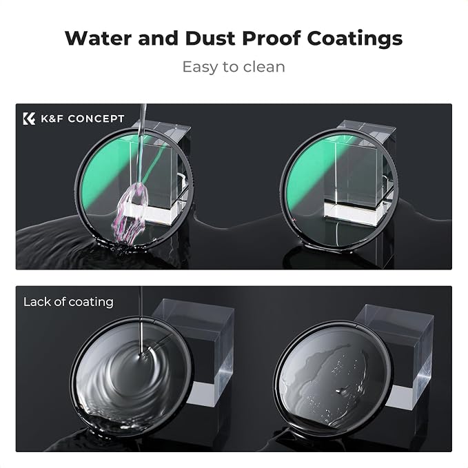 K&F CONCEPT 62mm Black Diffusion 1/4 & 1/8 Lens Filter Kit, Mist Cinematic - Image 6