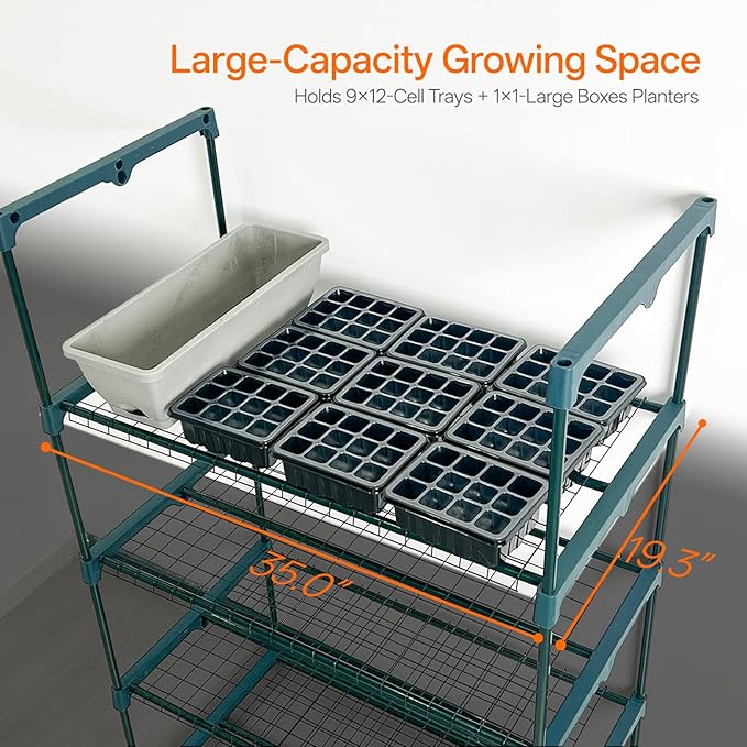 Bstrip Indoor Greenhouse with Grow Light, 4-Tier Mini Green House, Zippered PVC - Image 5