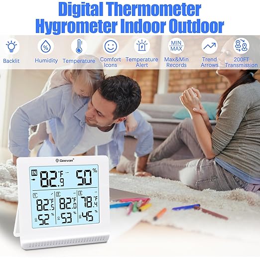 Geevon Indoor Outdoor Thermometer Wireless - Image 2