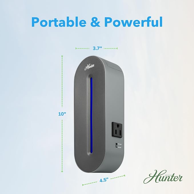Hunter Fan Plug-in UV Air Sanitizer, Taupe– Whisper Quiet UV-C Air Sanitizer - Image 6
