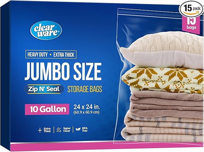 15 Count - Large Storage Bags by CLEARWARE