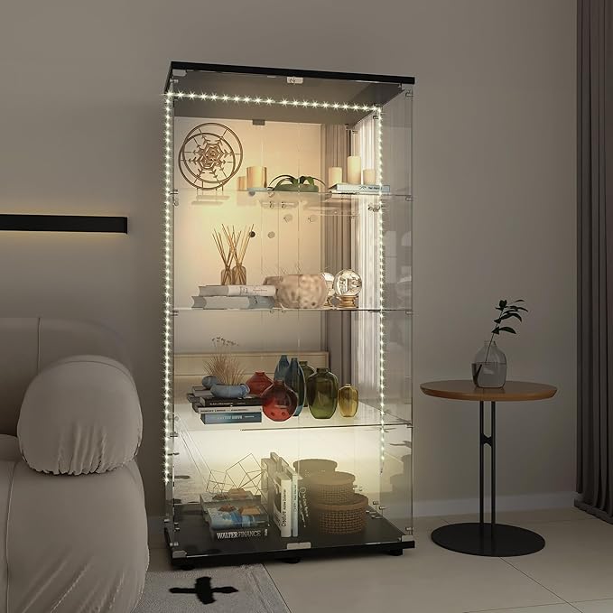 Yoluckea 4 Tiers Glass Display Cabinet - Image 6