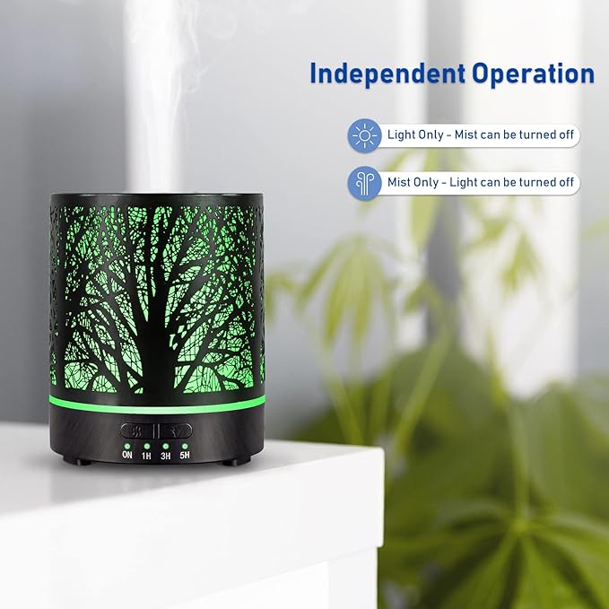 Essential Oil Diffuser Aromatherapy Diffuser -300ml Metal Electric Ultrasonic - Image 4