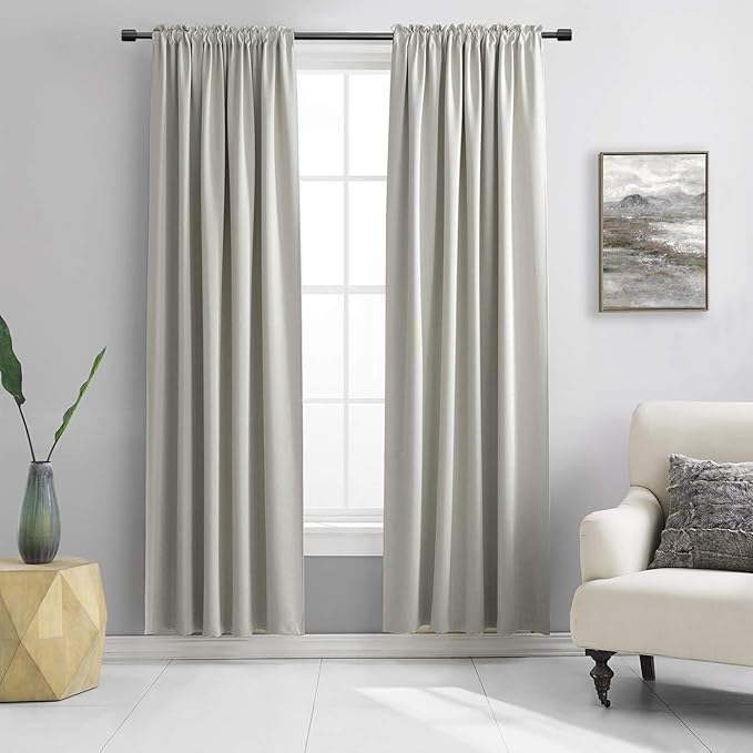 DONREN Light Gray Blackout Curtains by DONREN