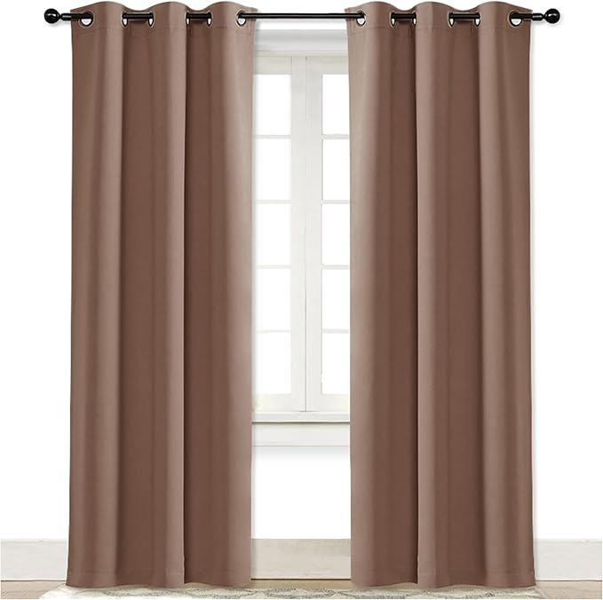 NICETOWN Curtain Blackout Drape Panel, Single Panel, 34 x 84 inch, Cappuccino by NICETOWN
