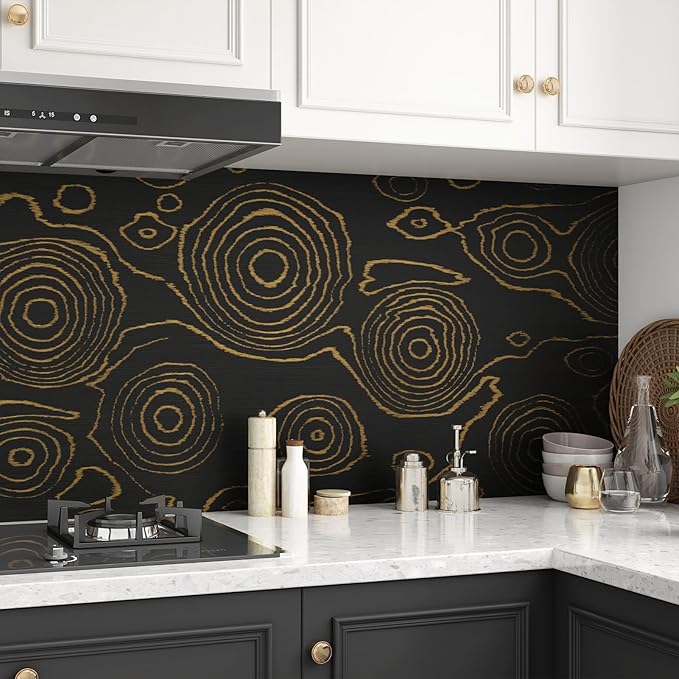 WESTICK 24" x 120" Large Black/Gold Wood Contact Paper - Image 4
