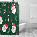 Christmas Santa Leaf Green Shower Curtain Liner 72×72 inch by Unknown