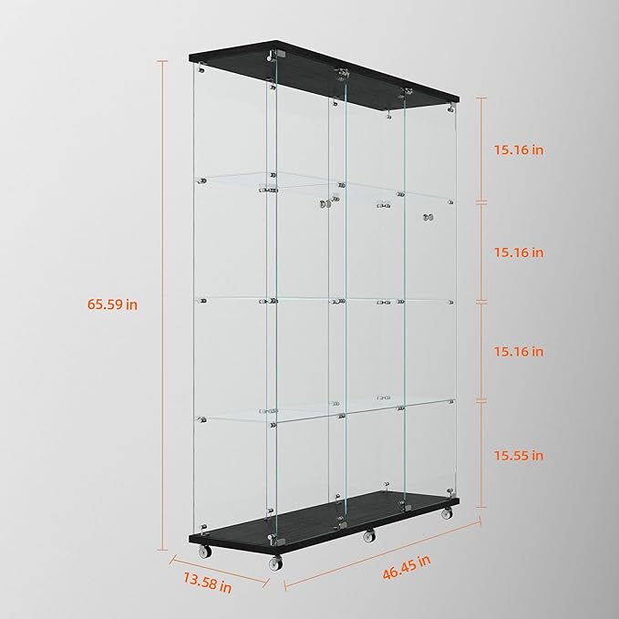 Yoluckea 4-Tier Glass Display Cabinet Extra Large - Image 2