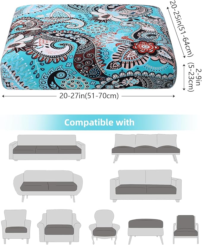 Fuloon Sofa Cushion Covers, Stretch Printed Seat Cushion Cover Couch Seat - Image 4