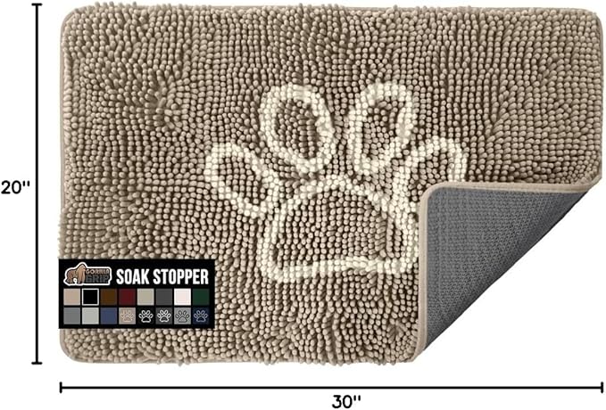 GORILLA GRIP SOAKSTOPPER Dog Door Mat, 30x20 Machine Washable Rug Absorbent - Image 2