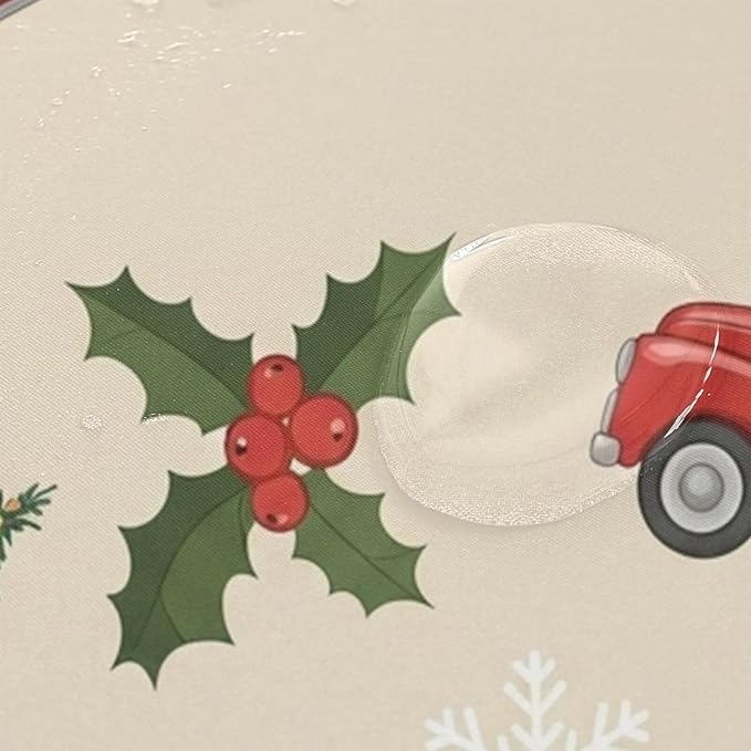 Car Christmas Tree Beige Shower Curtain Liner 72×72 inch - Image 4