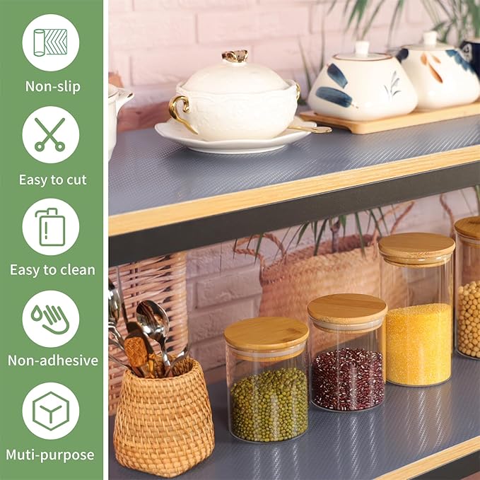 Shelf Liners 18 inch x 20 ft Kitchen Cabinets Liner Non-Stick Drawer Mats EVA - Image 5