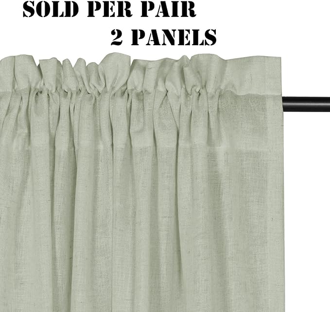 H.VERSAILTEX Sage Curtains 63 Inch Length - Image 2