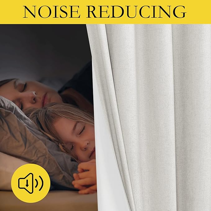 NICETOWN Extra Long Linen 100% Blackout Curtains 120 inches Length 2 Panels Set - Image 4