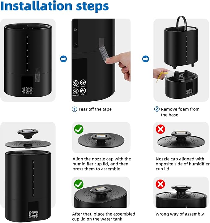 6L Humidifiers for Bedroom Large Room Home, Cool and Warm Humidifier for Baby - Image 2