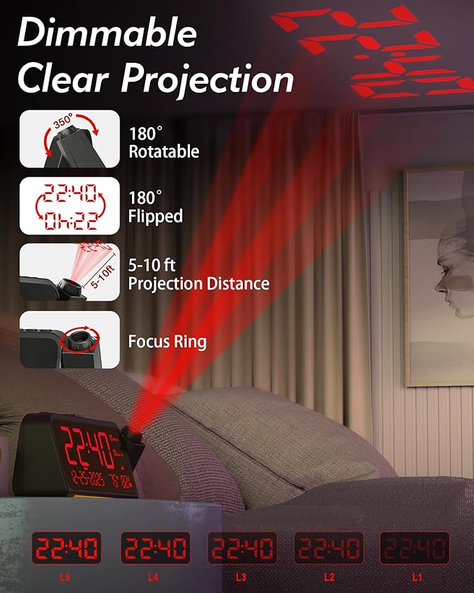 Roxicosly Projection Alarm Clock - Image 2