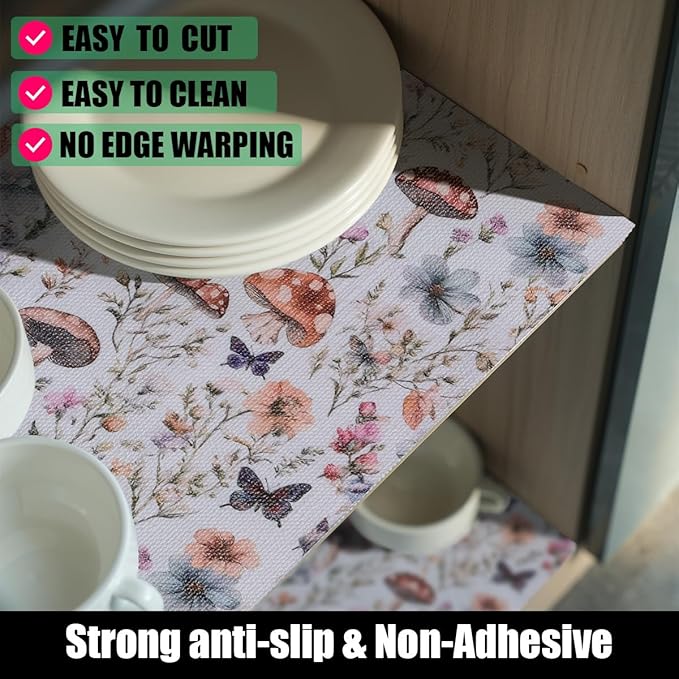 Mushroom 16IN x 20FT Shelf Liners Non Adhesive and Strong Non-Slip Shelf and - Image 2