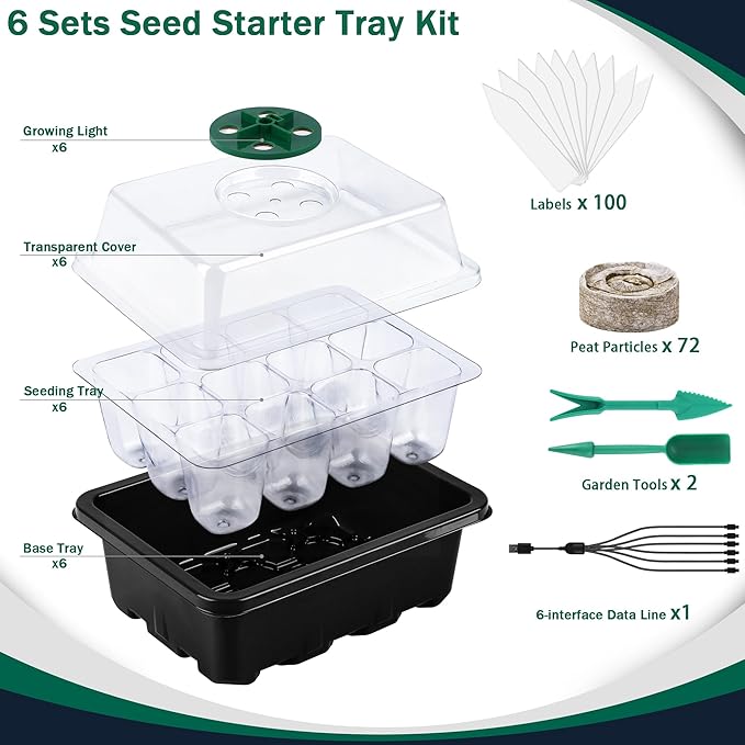 6 Pack Seed Starter Tray Kit - Image 2