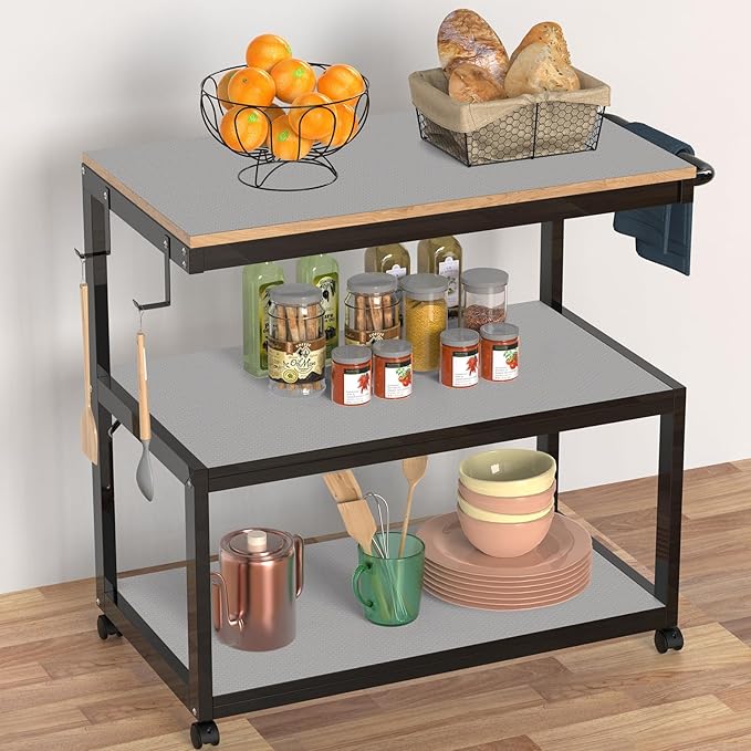 Light Gray Shelf Liners for Kitchen Cabinets Non Adhesive Drawer Liner for - Image 2