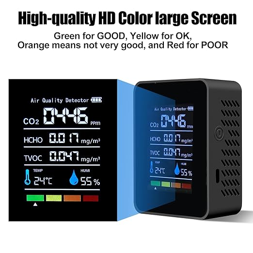 5 in 1 Indoor Air Quality Monitor, Portable Smartair Quality Tester - Image 3