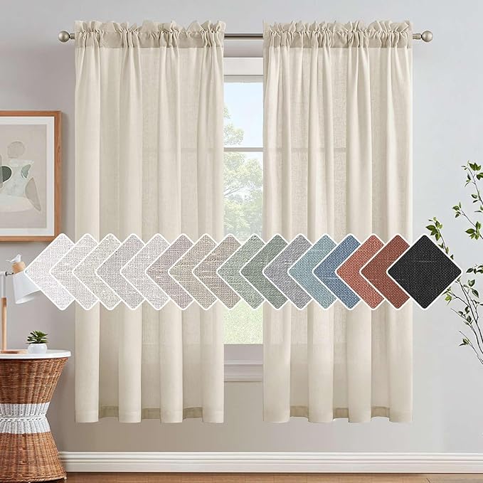 Linen Curtains Elegant Natural Linen Blended Curtains Energy Efficient Light by HVERSAILTEX